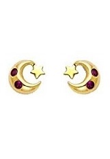 beautiful crescent moon star stud earrings for children